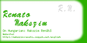 renato makszim business card